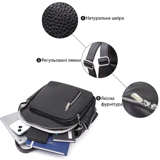 Женский рюкзак из натуральной кожи Vintage 25х30х13 см sum0027385 - фото 4