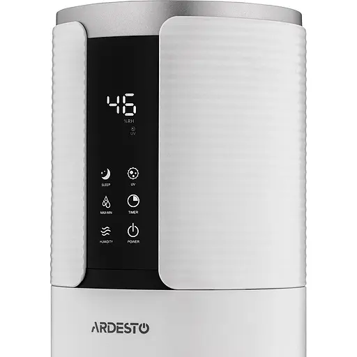 Зволожувач повітря Ardesto USH-M-CNTRTCH-8L-W, White, 28 W, ультразвуковий, резервуар для води 8 л, площа приміщення 50 м², LED-дисплей, пульт ДК, таймер - фото 2
