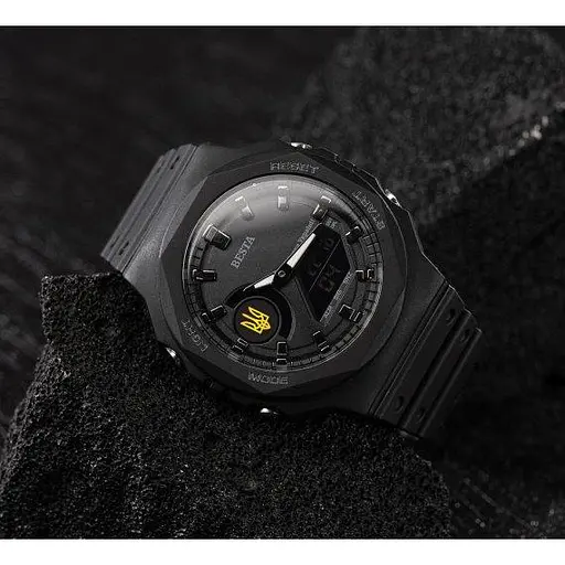 Чоловічий водостійкий тактичний годинник Besta Jocker UA (Чорний) - фото 6