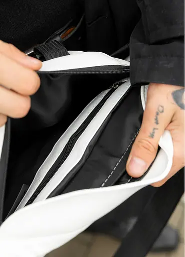 Большая мужская сумка бананка Sambag DynamicDart белая 38 × 21 × 7 см (80411008m) - фото 8