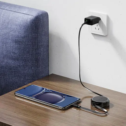 Кабель ACEFAST C13-03 USB-C to USB-C dual retraction charging data cable Black - фото 7