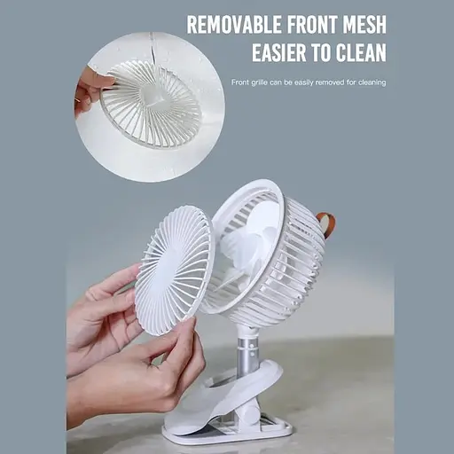 Вентилятор XO MF-73 на аккумуляторе портативный на прищепке 2000 мА·ч белый - фото 6