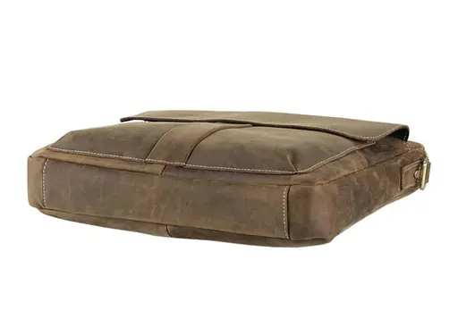 Мужская сумка из лошадиной винтажной кожи в коричневом цвете John McDee 38х7.5х30.5 см sum0028400 - фото 6