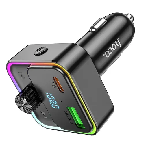 АЗП з FM-модулятором HOCO E81 Fantasy PD30W+QC3.0 car BT FM transmitter Black - фото 5