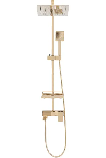 Душова система Rea Jack gold з виливом та полицею золотий REA-P7008, Золотий - фото 3
