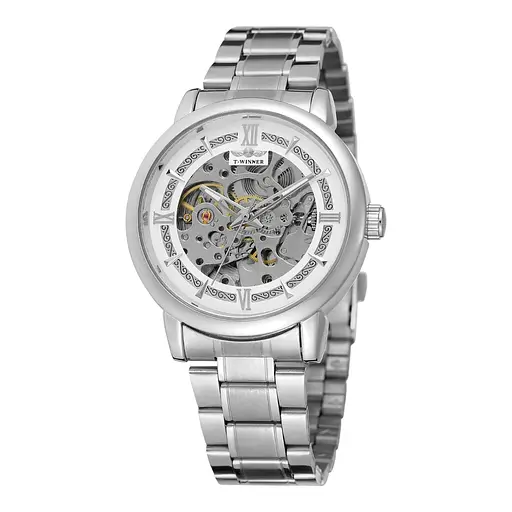 Наручний годинник чоловічий 8173 Silver-White Steel Forsining acs0031366 - фото 1