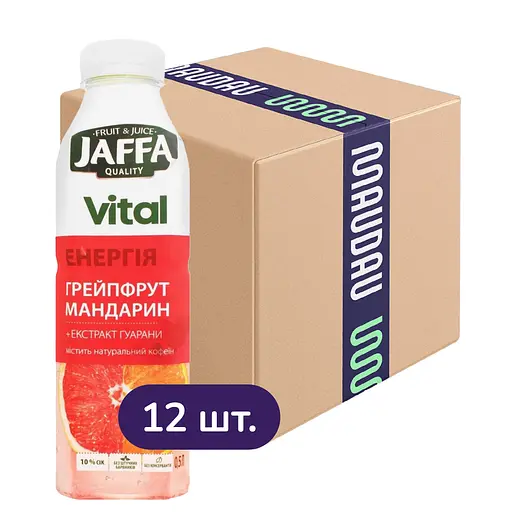 Упаковка сокового напитка Jaffa Vital Energy Грейпфрут-Мандарин 6 л (0.5 л х 12 шт.) - фото 1