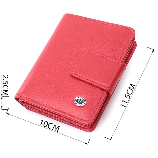Кожаный женский кошелек ST Leather 10х11.5х2.5 см acs0029428 - фото 3