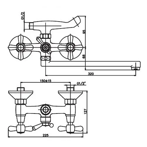 Змішувач для ванни Haiba DOMINOX 143 BRONZE (HB0068) - фото 2