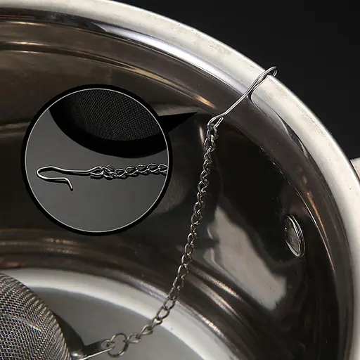 Ситечко заварник сетчатый фильтр для заваривания чая из нержавеющей стали шарик для трав (диаметр 4.5 см), Kitchen Master Серебристый 87627 - фото 9