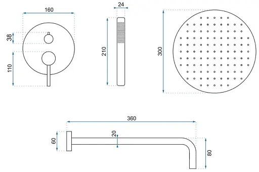 Душевая система скрытого монтажа Rea Lungo + Box brushed gold REA-P4160, Золотой - фото 7