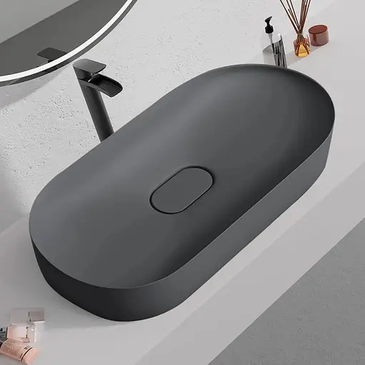 Умивальник Rea Iris 71 grey matt накладний REA-U4306, Сірий - фото 3