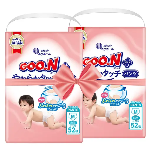 Трусики-подгузники GOO.N Plus для детей 6-12 кг M 104 шт.