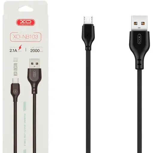 Кабель XO NB103 Bell usb cable Micro 1 м Черный - фото 1