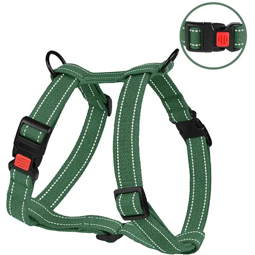 Шлея для собак Barksi Cotton Н-подібна L 40-58х44-78х2.5 см армійська - фото 3