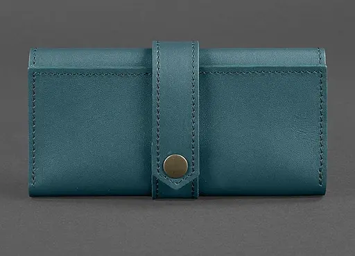 Шкіряне жіноче портмоне 3.0 зелене Краст - фото 1