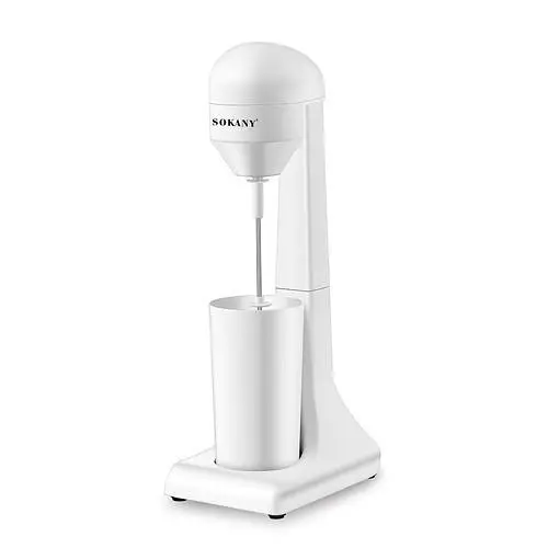 Міксер для молочних коктейлів Sokany SK-1736 450 мл 100 Вт однопостовий з неіржавкої сталі мілкшейкер барний для шейків Білий - фото 1
