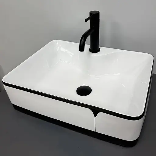 Умивальник VBI Forli black lined накладний VBI-011108, Білий - фото 1