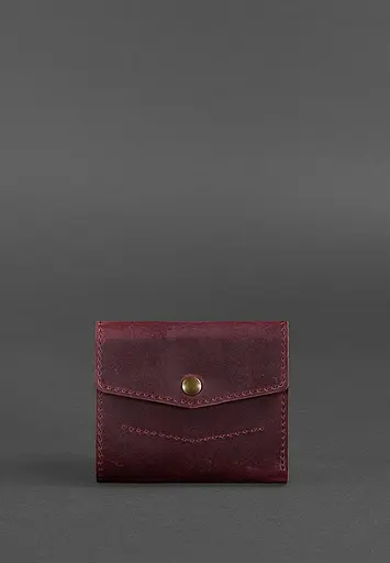 Женский кожаный кошелек 2.1 бордовый Crazy Horse - фото 3