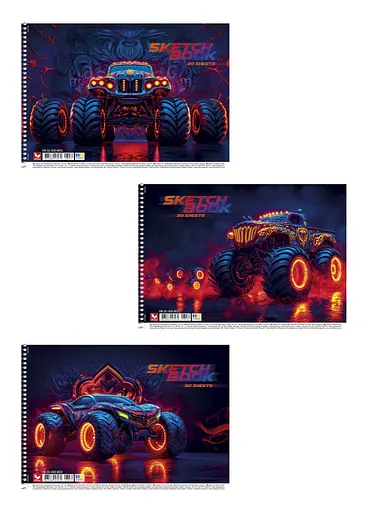 Комплект 3шт. альбомов для рисования. Альбом Школярик А4 30 л. 120г/м2 8032 4823088243970 - фото 1