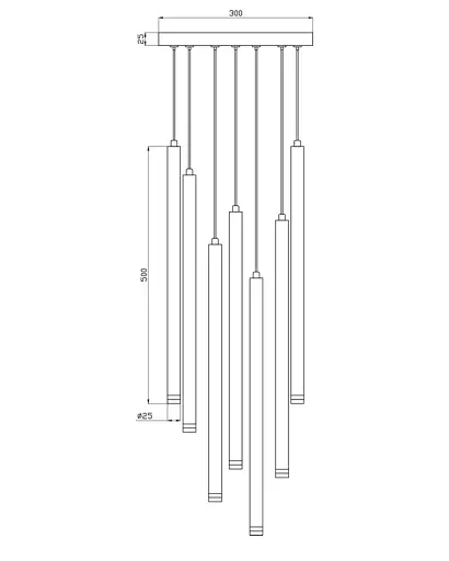 Підвісний світильник, люстра Edlin PLP2412-7B Locus G9 7x10W IP20 чорний - фото 3
