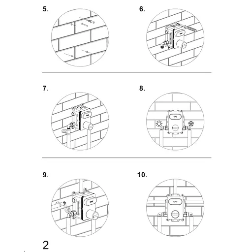 Душевая система встроенная TOPAZ LOFT TLF 32117-L06-C термостат для ванной комнаты с латунным смесителем - фото 6