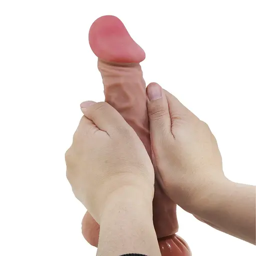 Фалоімітатор Baile Sliding Skin Bendable 9.4'' 24 см коричневий - фото 7