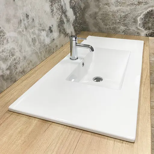 Умивальник VBI Ferrara 100 white врізний VBI-018030, Білий - фото 3