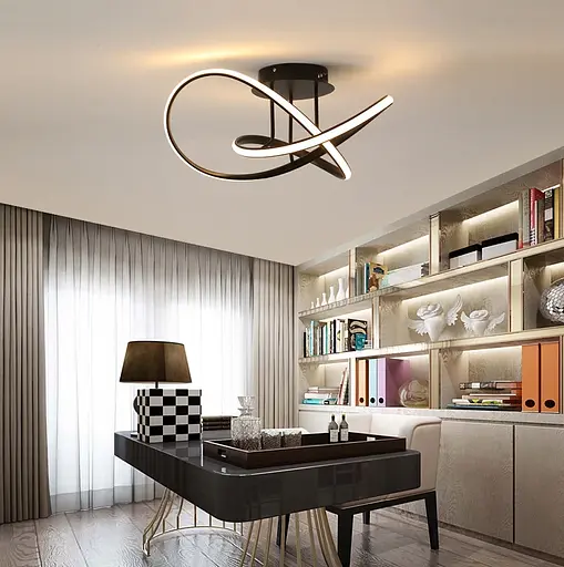 Люстра світлодіодна стельова PJ866 (Чорний) 60см - фото 5