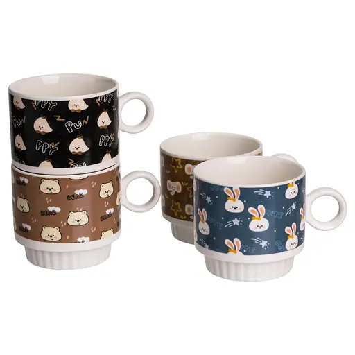 Набор чашек фарфоровых Toys 4 шт. 300 мл FM-15 - фото 2