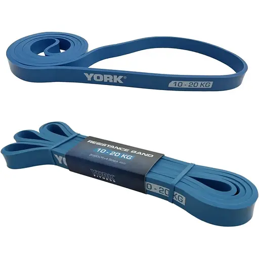 Резинка для фитнеса York Fitness 10-20кг - 2080x19x4,5 мм, голубой - фото 5