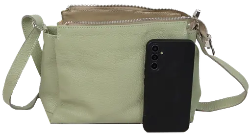 Женская кожаная сумка через плечо Borsacomoda салатовая sum0028727 - фото 7