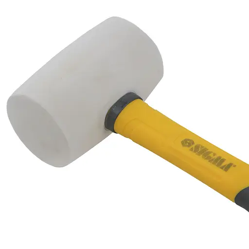 Киянка гумова Sigma 680 г фібергласова рукоятка. біла (4317311) - фото 2