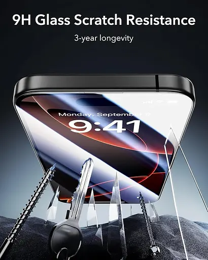 Захисне скло ESR 9H+ для iPhone 16 Pro, 3 шт. - фото 5