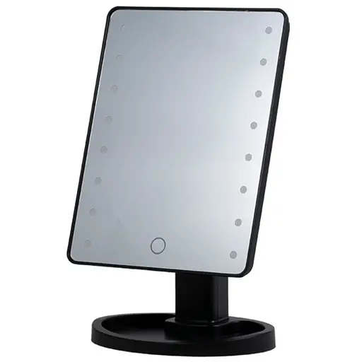Косметичне дзеркало з LED-підсвіткою 16 світлодіодів, чорний Yiwu HP-10-3AB - фото 1