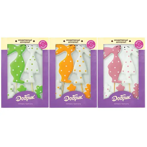 Набор кондитерских декораций Добрик Зайчонок с морковкой цвет в ассортименте - фото 4