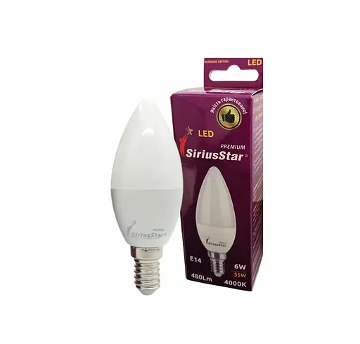 Світлодіодна лампа SIRIUSSTAR 3204 СА37 6W-4000K-E14