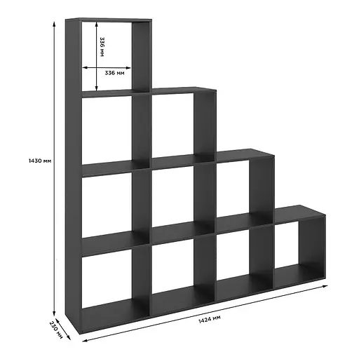 Стеллаж М-ЗОН Джеко 1420 Антрацит (MZN-031006) - фото 7