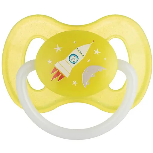 Пустушка Canpol babies Space латексна кругла  0-6 міс. жовта (23/221_yel_new)