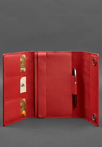 Шкіряний червоний блокнот (Софт-бук) 5.1 для жінок - фото 4