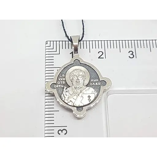 Золотая подвеска Харьковская ювелирная фабрика-икона. Св. Чудотворец Николай. 11566-ЧБЕЛ - фото 4