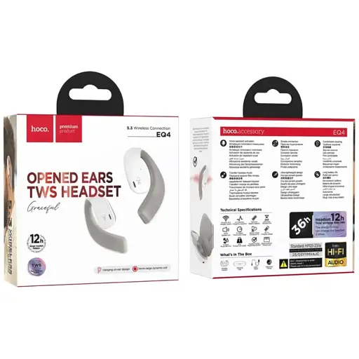 Навушники Hoco EQ4 Graceful true wireless BT headset White - фото 6