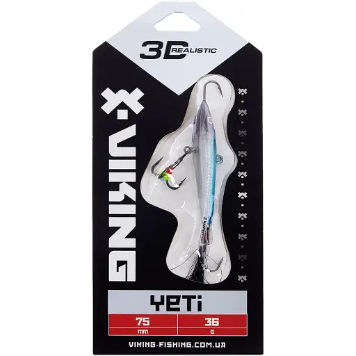 Балансир Viking Fishing Yeti Ice Jig 75mm 36.0g #3 Light Blue Glam - фото 2