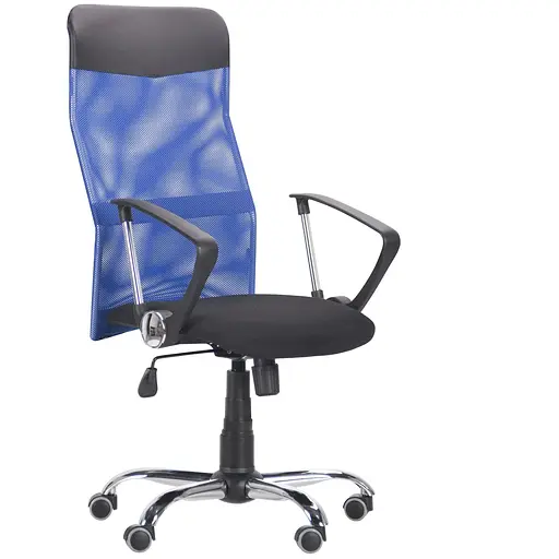 Кресло Ultra Хром сиденье А-23/спинка Сетка синяя, вставка Скаден черный