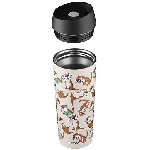 Термокружка Ardesto Coffee Time Yorkie нержавеющая сталь 450 мл бежевый (AR2645OT) - фото 3