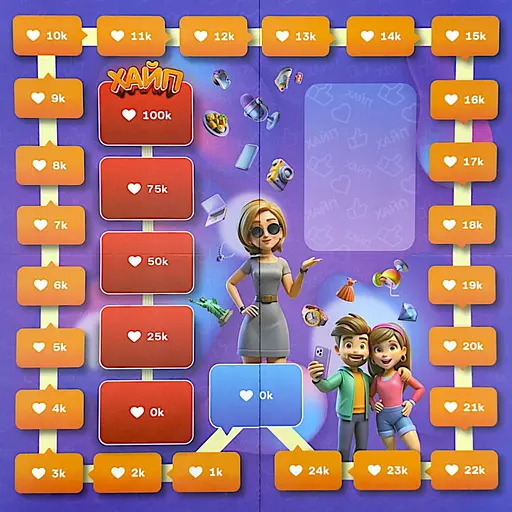 Настольная игра "ХАЙП. Битва за популярность" QB701-007, в коробке (4820282021151) - фото 3