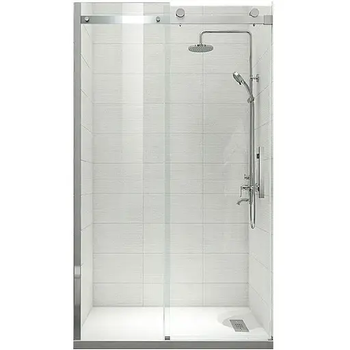 Двері в нішу Koer SR SD01-120x200-TR-01 прозоре скло Easy Clean 8 мм, хром KR5376, універсальні, прозорий, хром - фото 1