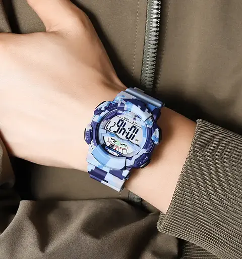 Чоловічий спортивний годинник Skmei 2153 (Синій камуфляж) - фото 5