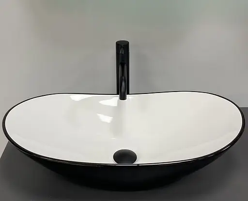Умивальник VBI Turin black white накладний VBI-011513, Чорний матовий - фото 5