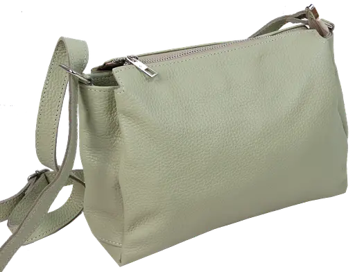 Женская кожаная сумка через плечо Borsacomoda салатовая sum0028727 - фото 3